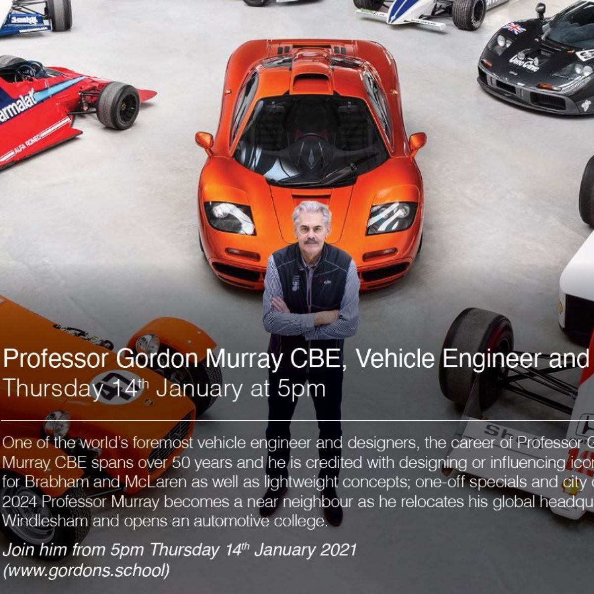 Design legend Gordon Murray gets CBE in New Year Honours